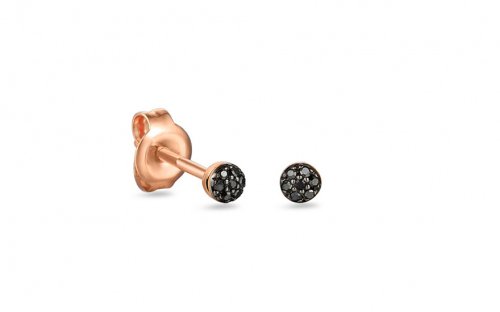 Ohrringe Ohrstecker aus Roségold mit schwarzen Diamanten 0,030 ct - IZBR890RN
