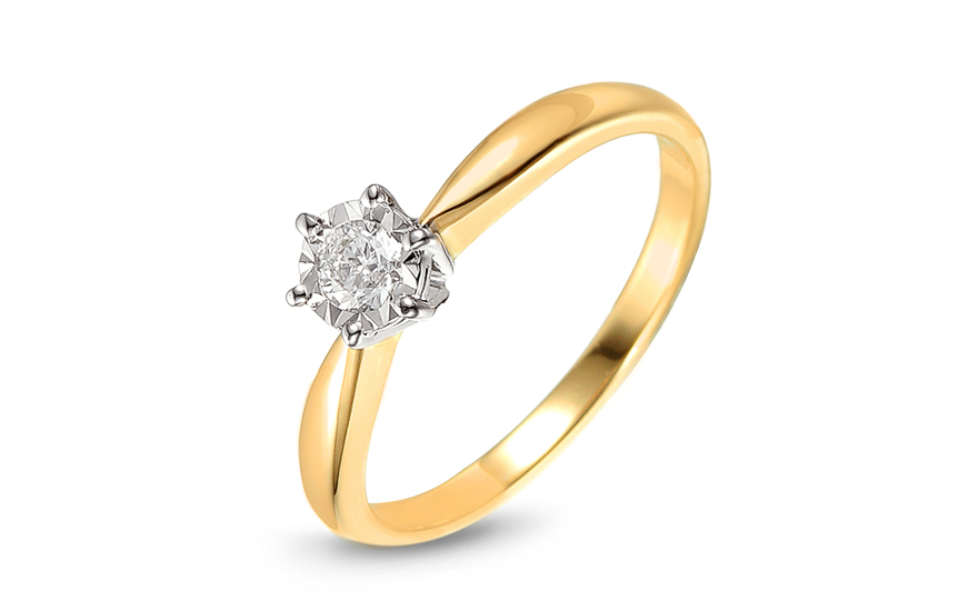 Gold Verlobungsring mit einem Diamanten Gianina 0,14ct - IZBR045Y