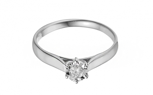 Gold Verlobungsring mit einem Diamanten Lawanda white - IZBR303A