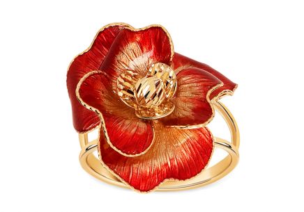 Goldring rote Rose