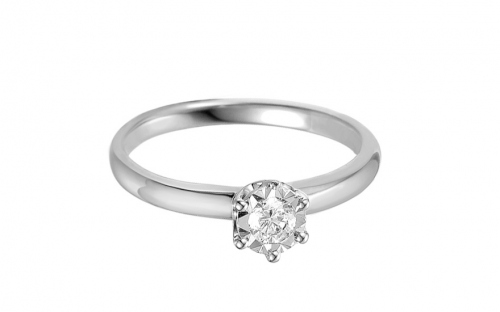 Verlobungsring aus Weißgold mit einem Diamanten Jarona 0,14ct - IZBR312A