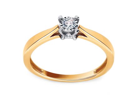 Verlobungsring aus Gold mit Diamanten von 0,100 ct Ancolia